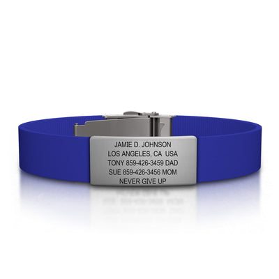 Wrist ID Elite Silicone Clasp 13mm Slate ID  - ROAD iD