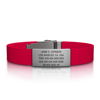 Wrist ID Elite Silicone Clasp 13mm Slate ID  - ROAD iD