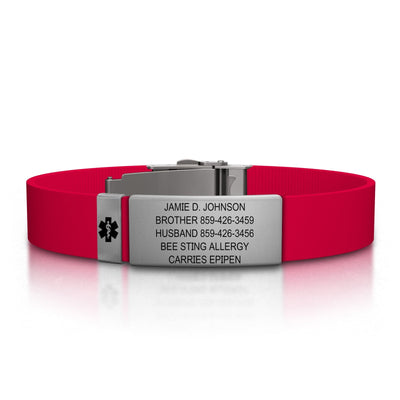 Medical ID Elite Silicone Clasp 13mm Slate ID  - ROAD iD