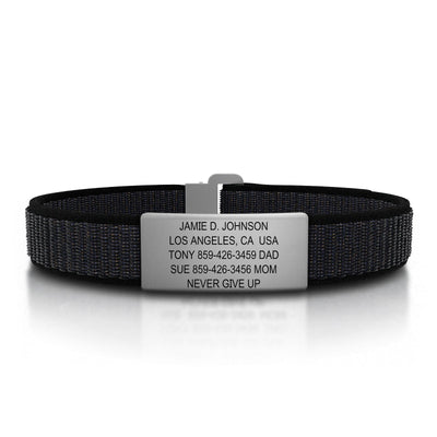 Wrist ID Sport Nylon Loop 13mm Slate ID  - ROAD iD