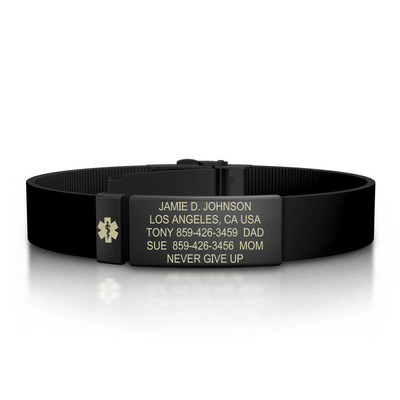 Wrist ID Silicone Clasp Medical ID 13mm - ROAD iD