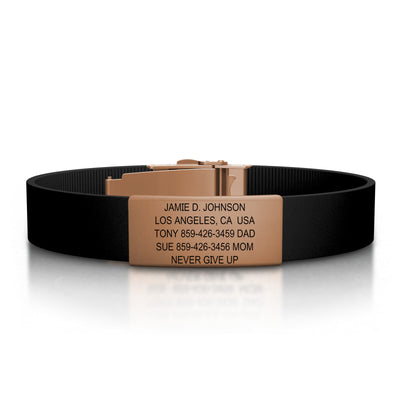 Wrist ID Elite Silicone Clasp 13mm Rose Gold ID  - ROAD iD