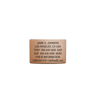 The Wrist ID Elite 19mm Rose Gold Replacement Faceplate ID With Profile - ROAD iD