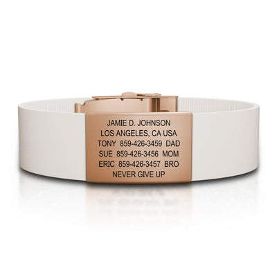 Wrist ID Elite Silicone Clasp 19mm Rose Gold ID  - ROAD iD