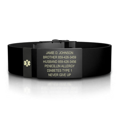 Medical ID Elite Silicone Clasp 19mm Graphite ID  - ROAD iD