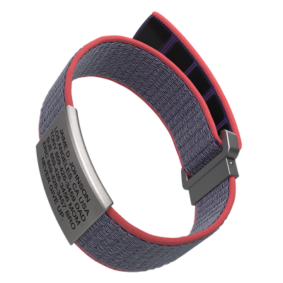 Wrist ID Sport Nylon Loop 19mm Slate ID Coral - ROAD iD