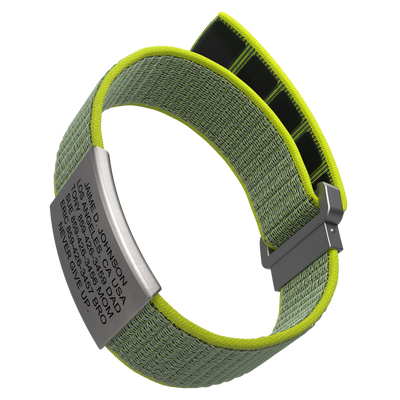Wrist ID Sport Nylon Loop 19mm Slate ID Neon - ROAD iD