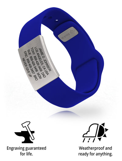 Wrist ID Sport Pin-Tuck 19mm Slate ID Blue - ROAD iD
