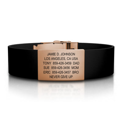 Wrist ID Elite Silicone Clasp 19mm Rose Gold ID  - ROAD iD