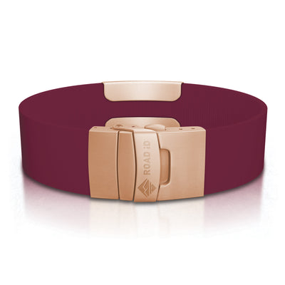 Wrist ID Elite Silicone Clasp 19mm Rose Gold ID  - ROAD iD