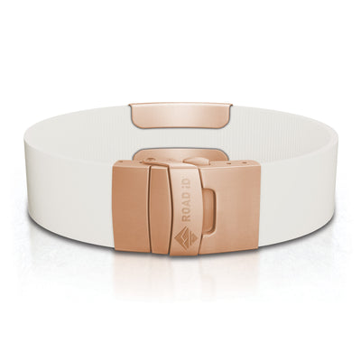 Wrist ID Elite Silicone Clasp 19mm Rose Gold ID  - ROAD iD