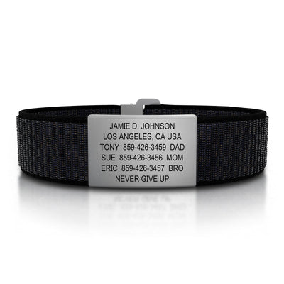 Wrist ID Sport Nylon Loop 19mm Slate ID  - ROAD iD