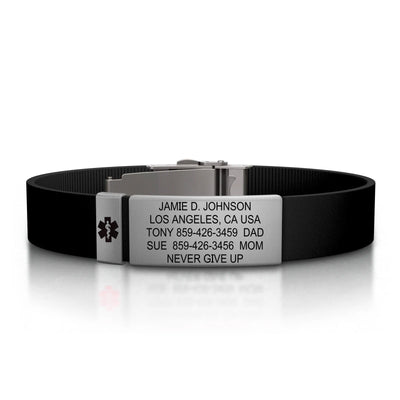 Wrist ID Silicone Clasp Medical ID 13mm - ROAD iD