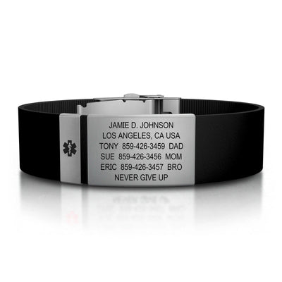 Wrist ID Silicone Clasp Medical ID 19mm - ROAD iD