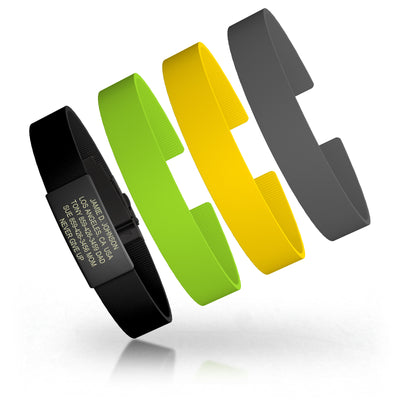 Wrist ID Elite Silicone Clasp 13mm Graphite ID Graphite Pack - ROAD iD