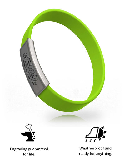 Wrist ID Stretch 13mm Rugged ID Lime - ROAD iD