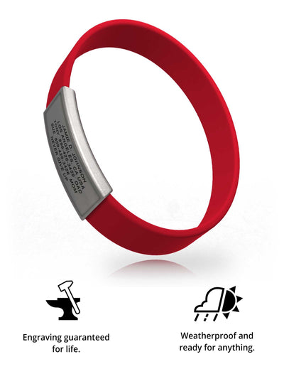 Wrist ID Stretch 13mm Rugged ID Red - ROAD iD
