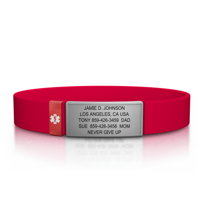 Medical ID Stretch 13mm Rugged ID Red-Slate - ROAD iD