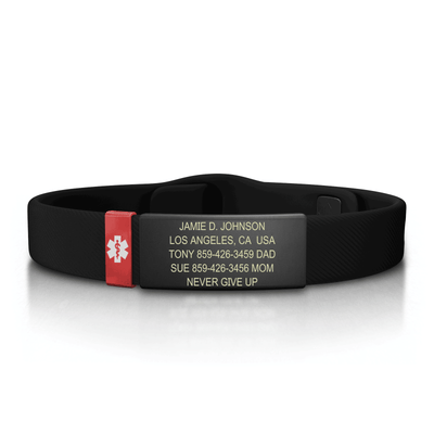 Medical ID Sport Pin-Tuck 13mm Graphite ID  - ROAD iD