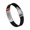 Medical ID Elite Silicone Clasp 13mm Slate ID Black-Ember - ROAD iD