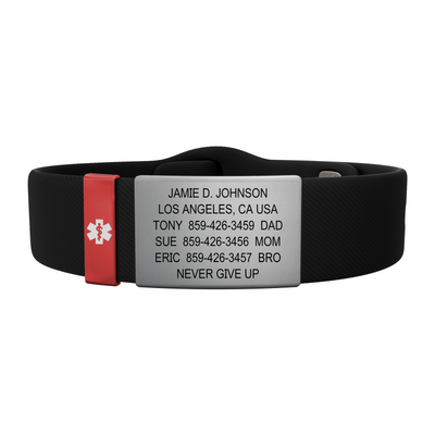 Medical ID Sport Pin-Tuck 19mm Slate ID  - ROAD iD