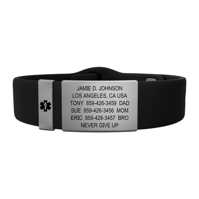 Medical ID Sport Pin-Tuck 19mm Slate ID  - ROAD iD
