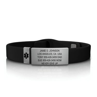 Medical ID Sport Pin-Tuck 13mm Slate ID  - ROAD iD
