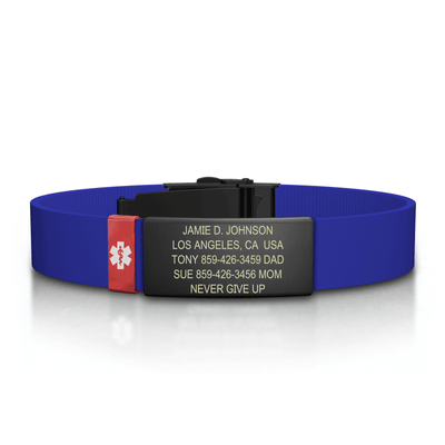 Medical ID Elite Silicone Clasp 13mm Graphite ID  - ROAD iD