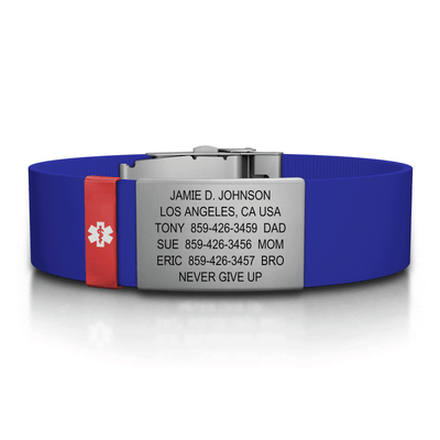 Medical ID Silicone Clasp 19mm Slate ID  - ROAD iD