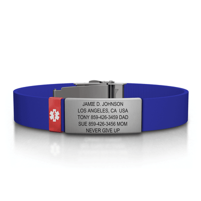 Medical ID Elite Silicone Clasp 13mm Slate ID  - ROAD iD