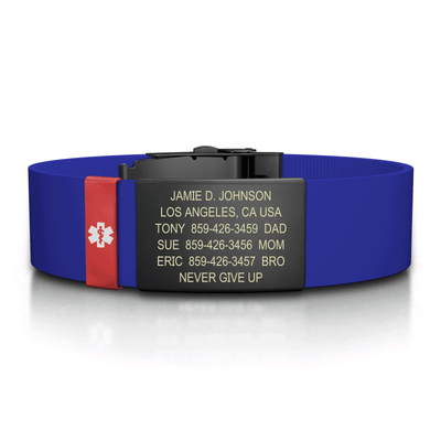 Medical ID Elite Silicone Clasp 19mm Graphite ID  - ROAD iD
