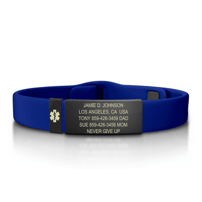 Medical ID Sport Pin-Tuck 13mm Graphite ID  - ROAD iD