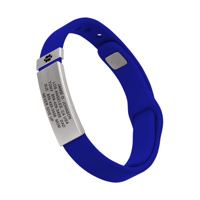 Medical ID Sport Pin-Tuck 13mm Slate ID Blue-Slate - ROAD iD
