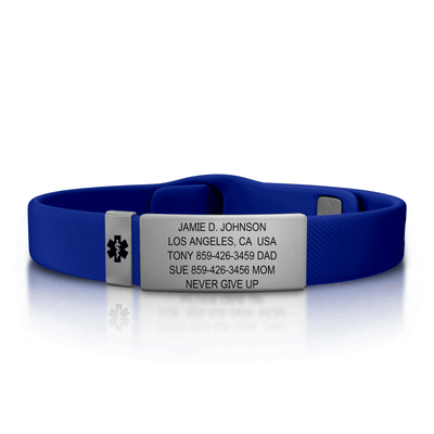 Medical ID Sport Pin-Tuck 13mm Slate ID  - ROAD iD
