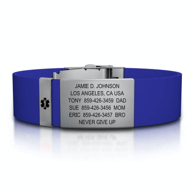 Medical ID Silicone Clasp 19mm Slate ID  - ROAD iD