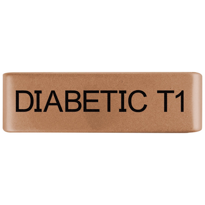 Badge Rose Gold 19mm Badge Diabetic Type 1 - ROAD iD