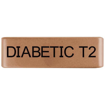 Badge Rose Gold 19mm Badge Diabetic Type 2 - ROAD iD