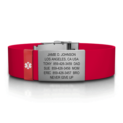 Medical ID Silicone Clasp 19mm Slate ID  - ROAD iD