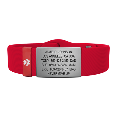 Medical ID Sport Pin-Tuck 19mm Slate ID  - ROAD iD