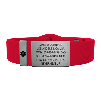 Medical ID Sport Pin-Tuck 19mm Slate ID  - ROAD iD
